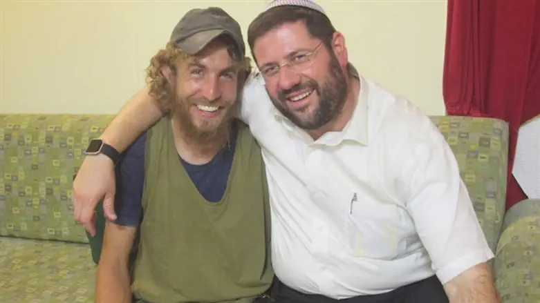 Rabbi Avi Berman, right, director of OU Israel, with Gavriel