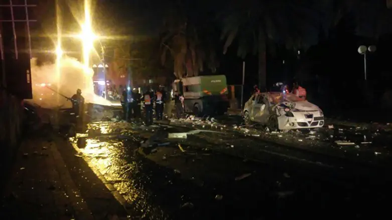 Scene of the fire on Yefet Street