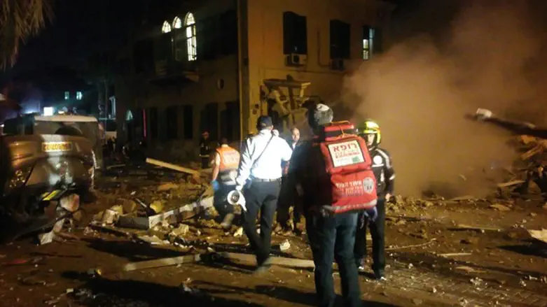 Scene of explosion in Jaffa