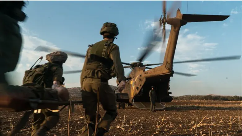 Evacuating wounded soldiers