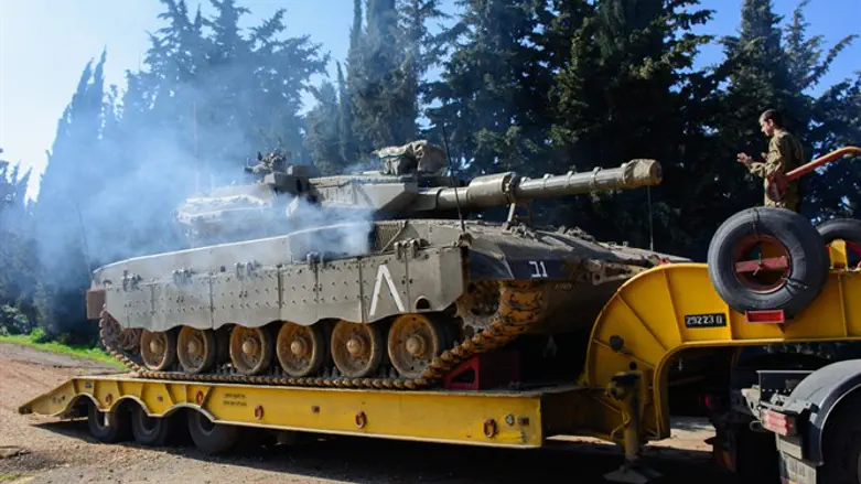 IDF tank on flatbed