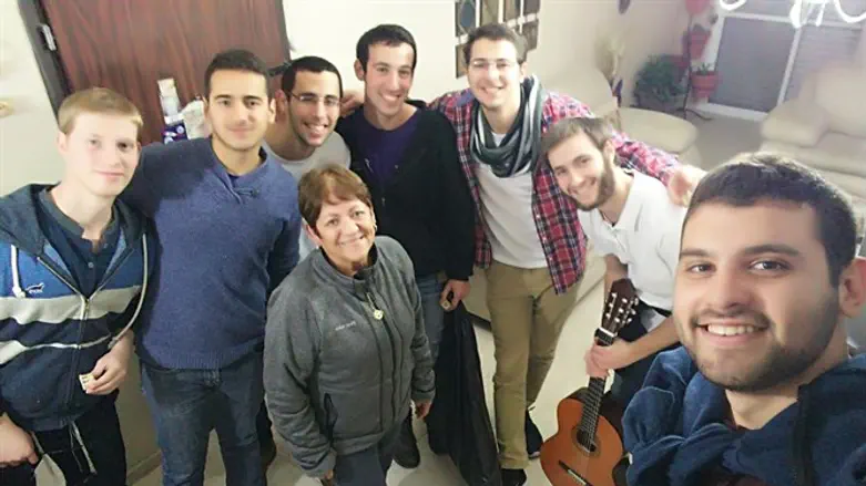 The students and the woman