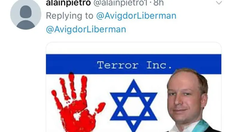 האחת מהתגובות בחשבון הטוויטר של ליברמן