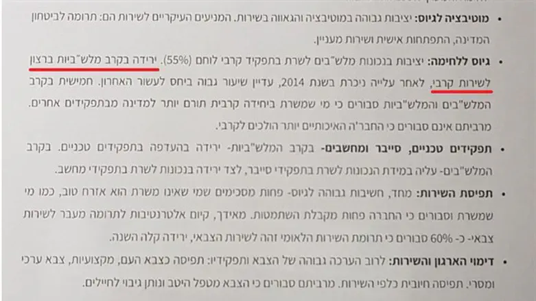 מתוך המסמך של צה''ל