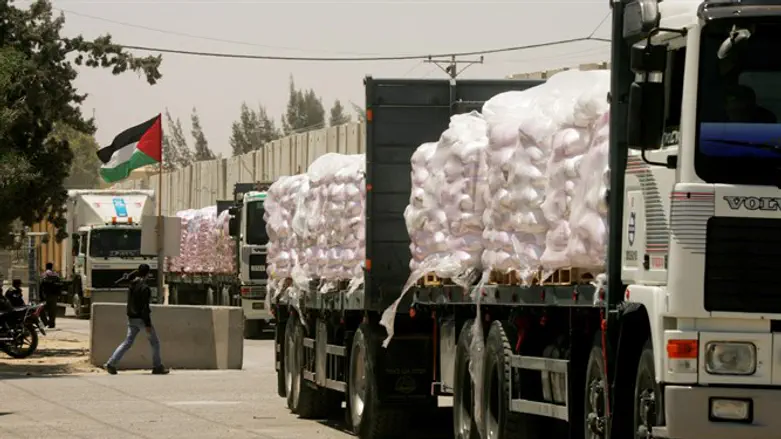 Aid trucks enter Gaza via Kerem Shalom Crossing (file)