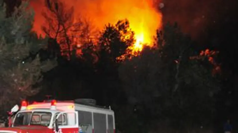 השריפה שהשתוללה הלילה בכרמל