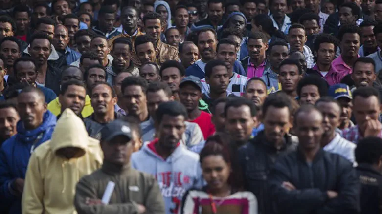 Infiltrator protest in Tel Aviv