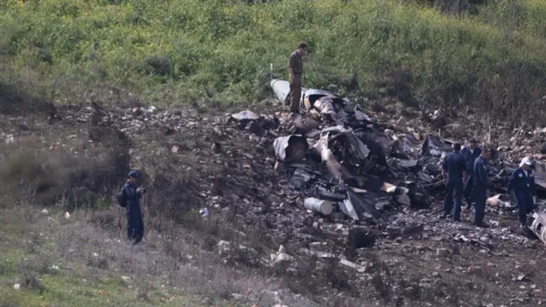 Место падения F-16