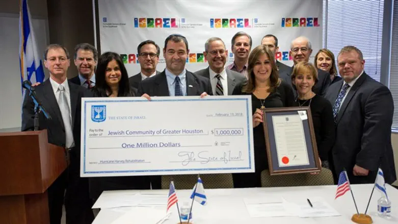 הכסף הגיע ליעדו. התרומה הישראלית מגיעה ליוסטון