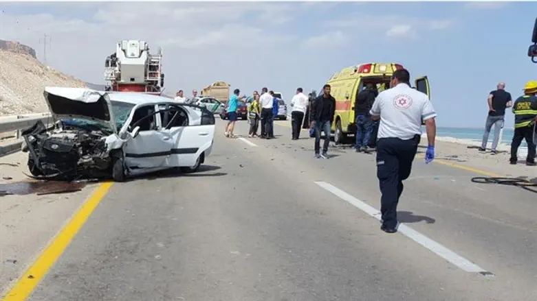 На месте ДТП на Мертвом море