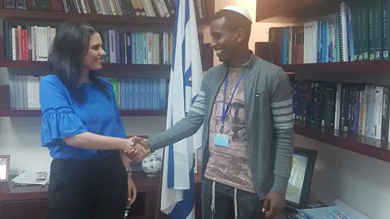 Santayehu with Minister Ayelet Shaked