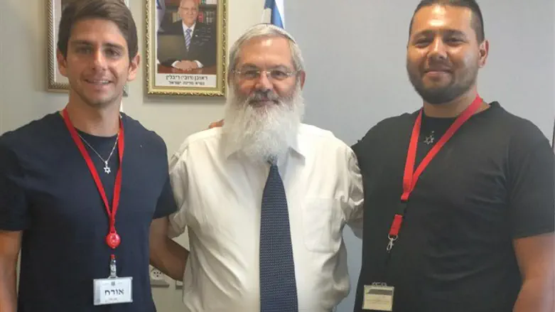 Felipe Rodriguez and Navon Kaplan with Deputy Defense Minister