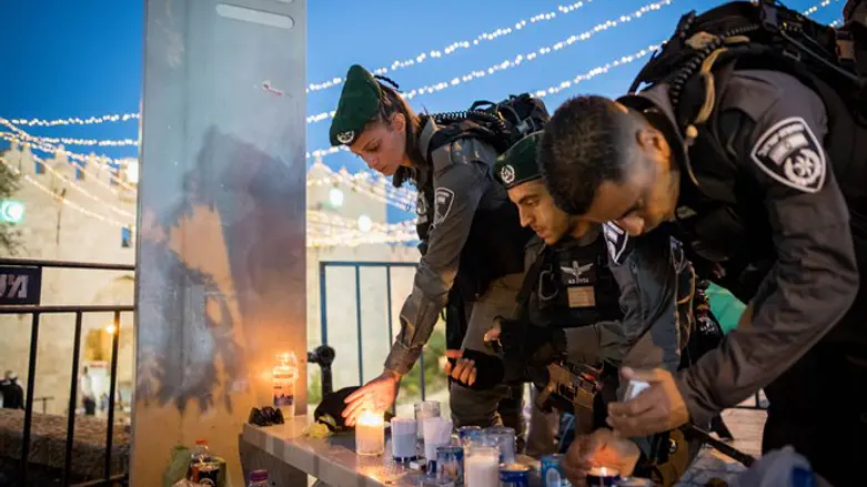 Border Police light candles for Hadas Malka