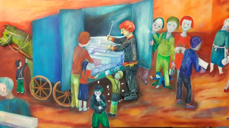 הציור 'מוכר הקרח' מתוך התערוכה