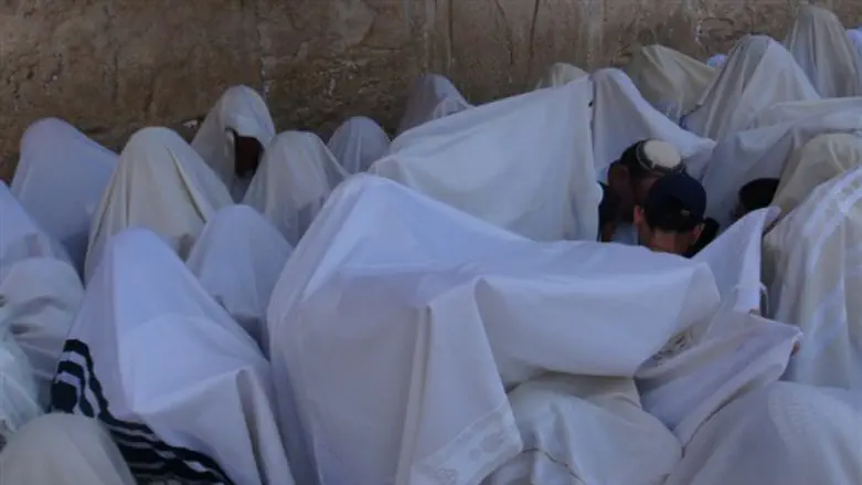 Kohanim perform blessing (file)