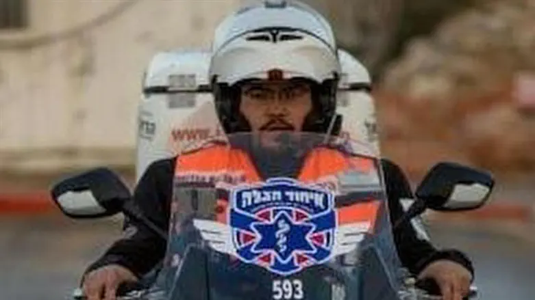 Yehuda Hess on his ambucycle