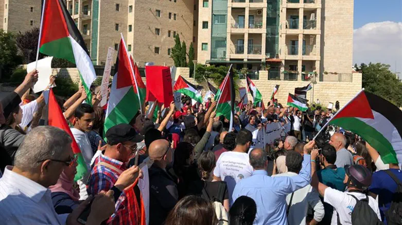 PA flags at anti-embassy demonstration