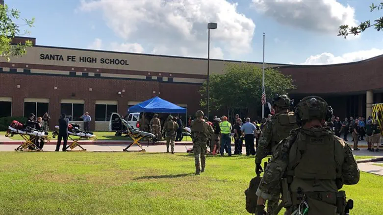 Scene of high school shooting in Santa Fe, Texas