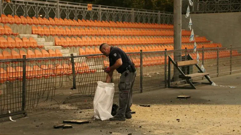 זירת הנפילה באצטדיון הקטן בנתיבות
