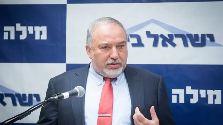 Liberman at today's faction meeting