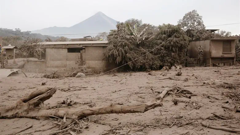 Area affected by eruption, San Miguel Los Lotes in Escuintla, Guatemala
