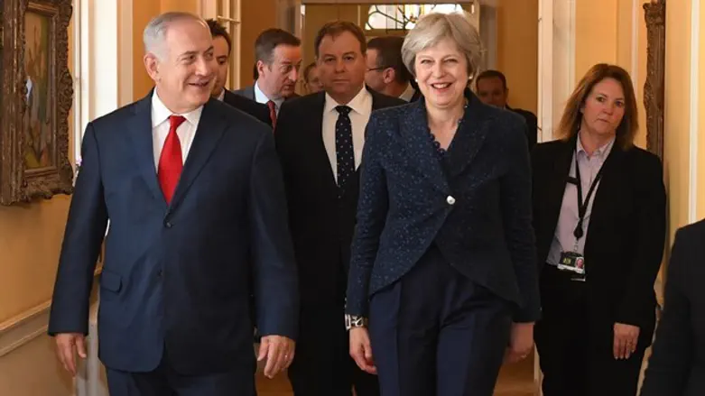 ראש הממשלה נתניהו עם ראש ממשלת בריטניה תרזה מיי