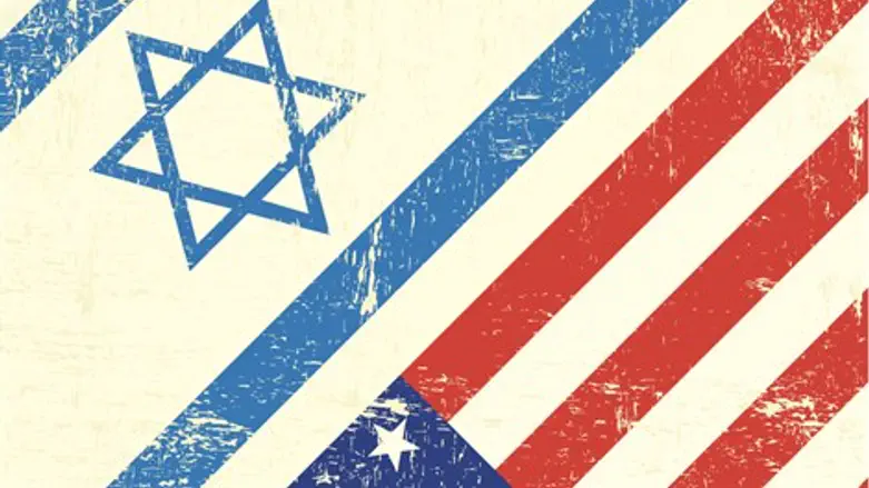 Israeli and American flags