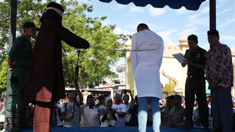 Public flogging in Aceh, Indonesia