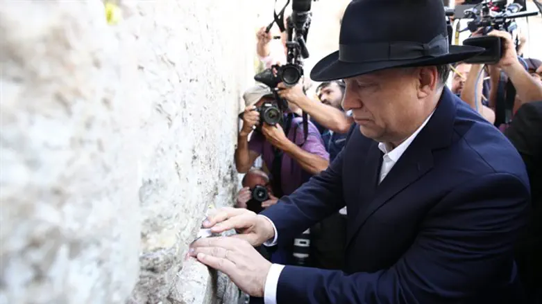 Hungarian PM Viktor Orban at the Western Wall