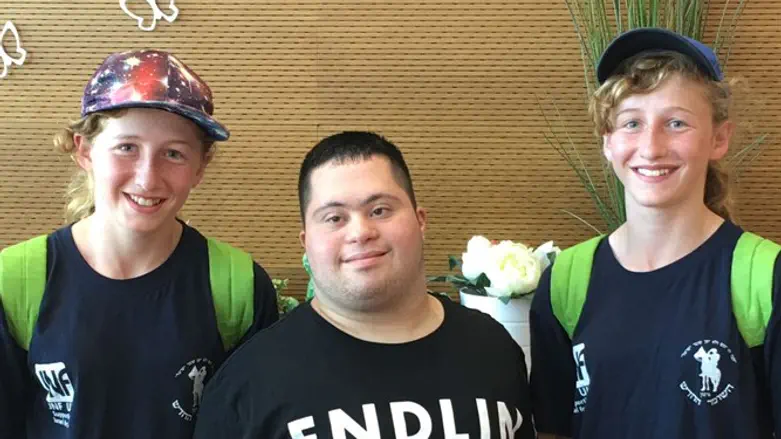 Chloe Jesner on the right with Shalva student (in the middle)