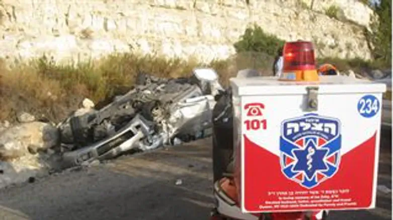 הרכב לאחר התאונה.