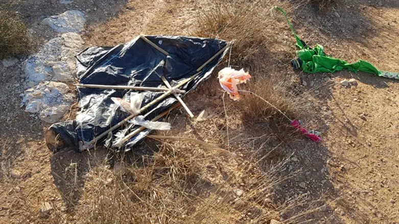 Снаряд кайт-террора, упавший в Самарии