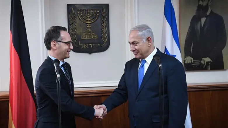 שר החוץ הגרמני, הייקו מאס, עם ראש הממשלה נתניהו