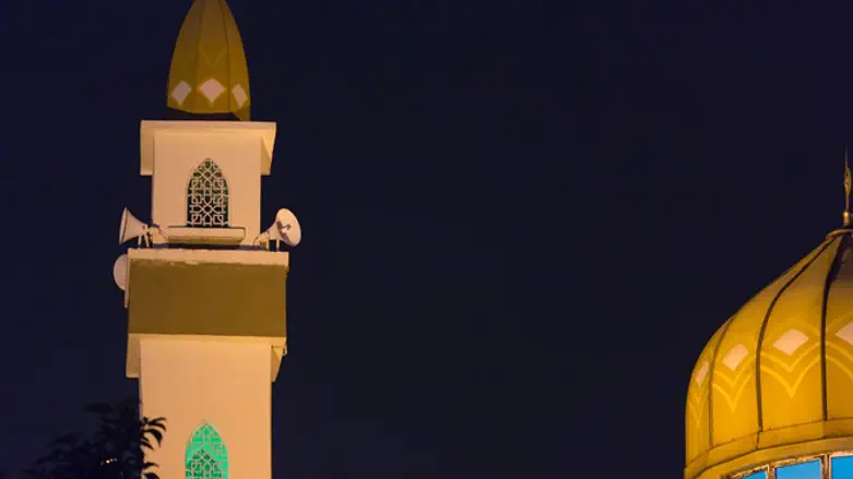 Minaret at night