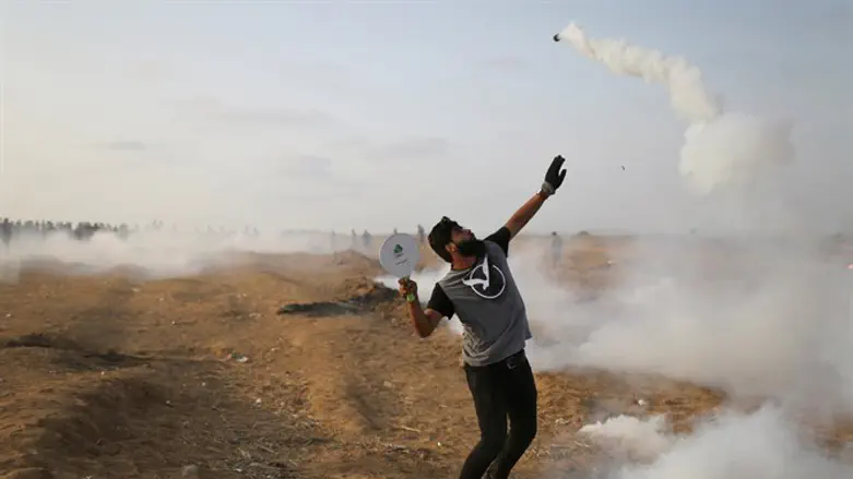 Arab demonstrator in Gaza