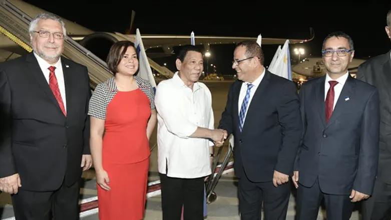 Rodrigo Duterte lands in Israel
