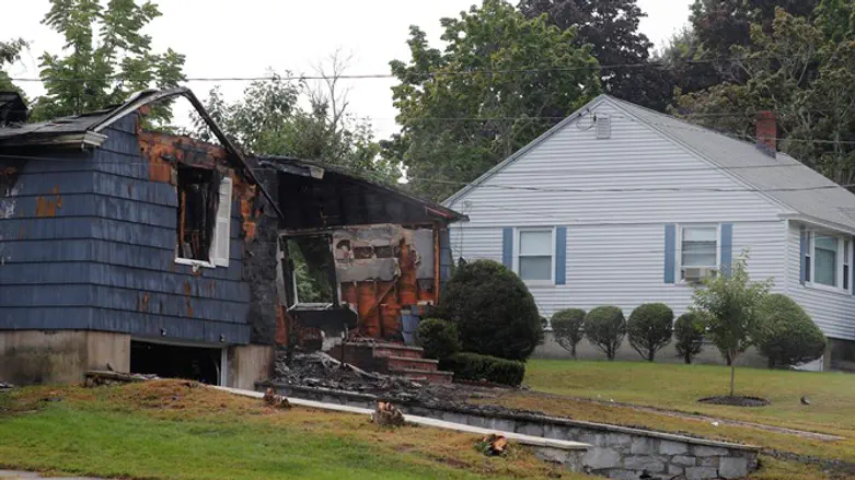 A home burned by the gas explosions in Lawrence, Massachusetts.
