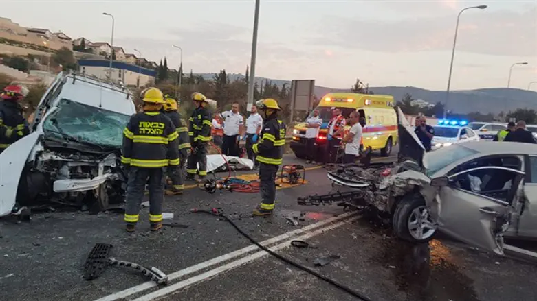 זירת התאונה הקשה בצפון