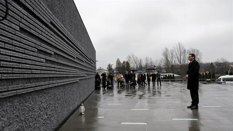 Poland's Prime Minister Mateusz Morawiecki visits the Ulma Family Museum of Pole