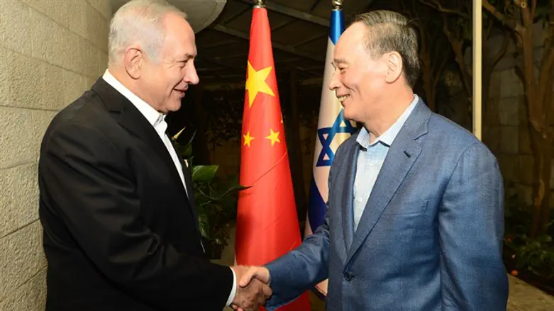 Netanyahu and Chinese Vice President Wang Qishan