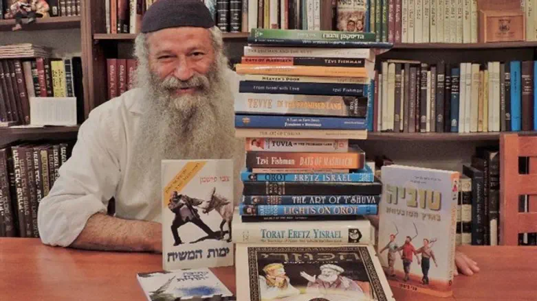 Fishman with his writings