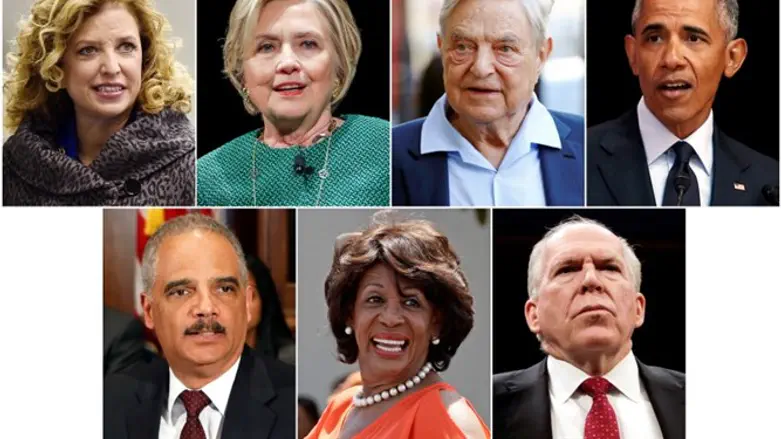 אובמה, סורוס, קלינטון, וסרמן-שולץ, ברנן, ווטרס, הולדר