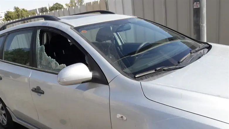 The Israeli vehicle damaged on Monday