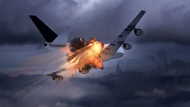 Взрыв самолета. Иллюстрация