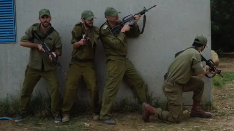 Reservists during the exercise