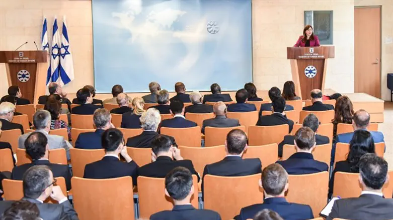 סגנית השר חוטובלי עם השגרירים הזרים