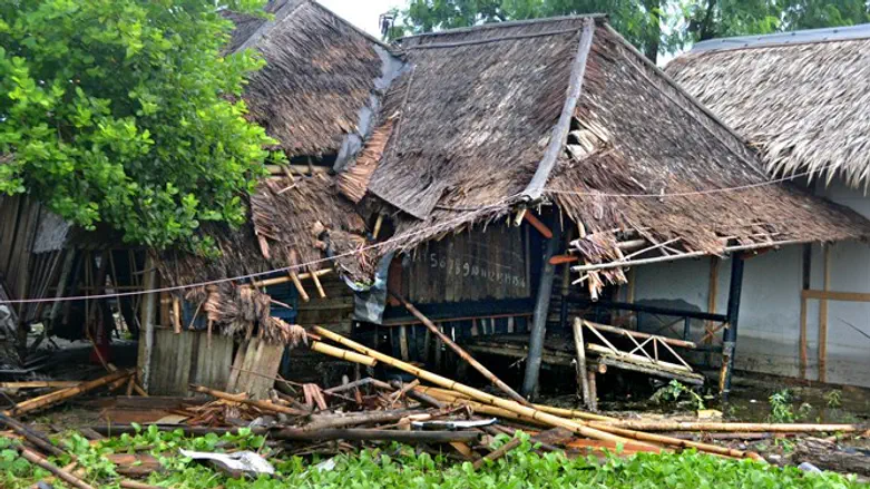 Aftermath of tsunami in Indonesia