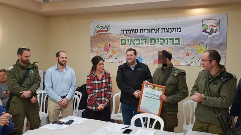 Certificate of appreciation awarded to the soldier