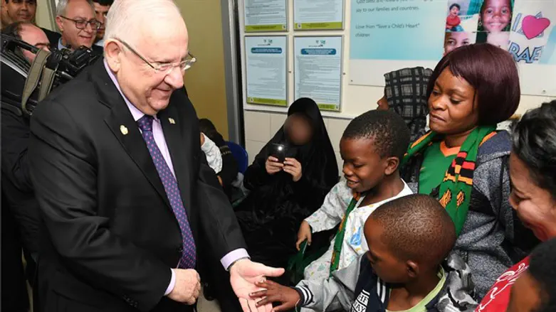 President during the visit to hospital