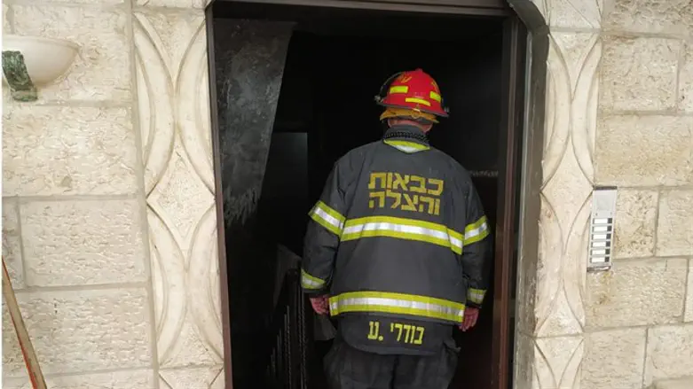 Fire scene in Tzur Baher